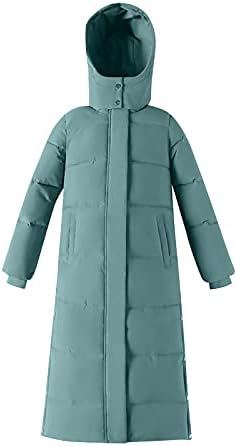 Sinzelimin Téli Kabátok Női Kapucnis Maxi Kabát Divat Túlméretezett Meleg Felsőruházat Párnázott Le Alternatív