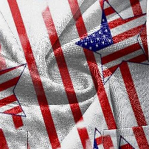 Fragarn Amerikai Zászló Nyomtatás Ápolási Egységes Maximum a Nők július 4-Ing molett Alkalmi, Laza fit