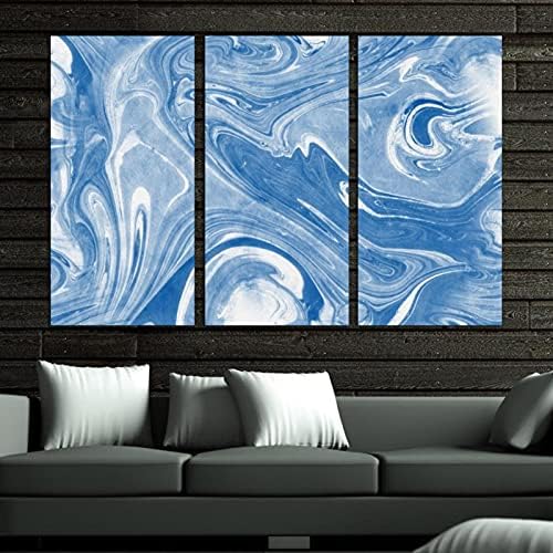 A Wall Art a nappaliban, olajfestmény, Vászon, Nagy Bekeretezett Márvány Kék Művészeti Alkotás Otthon