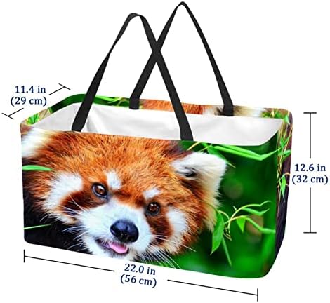 Újrafelhasználható Bevásárló Kosár Állat Vörös Panda Hordozható Összecsukható Piknik Táskák Szennyes Kosár