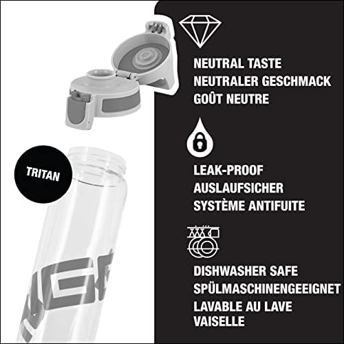 SIGG - Teljes, Tiszta Víz, Üveg, Szén - One Touch szivárgásmentes Fedél - Könnyű - Tritan Víz Üveg - Biztonságos