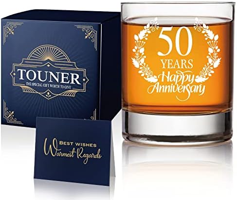TOUNER 50 Éve Boldog Évfordulót Whiskys Poharat, Boldog 50 Születésnapi Ajándékok Férfi, 50 Éves Jubileumi