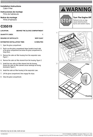 Purolator C35519 PurolatorOne Kabin légszűrő, 1 Gróf (Csomag 1)