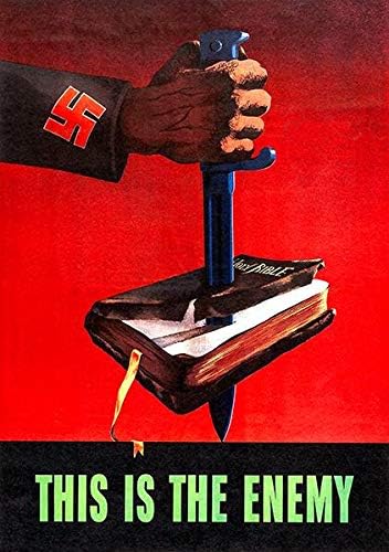 Náci - Ez Az Ellenség - Szent Biblia - 1943 - második világháború - Propaganda-Plakát