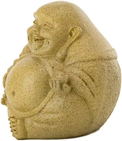 Top Collection Mini Boldog Nevető Buddha-Szobor - Kézzel Festett Lényeg az Öröm, hogy Nagy a Hasad Buddha