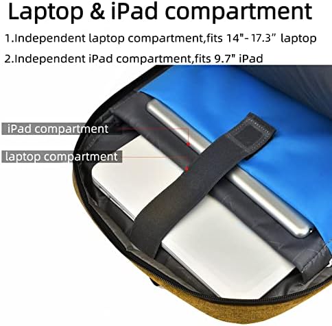 DUSLANG17 Hüvelykes Laptop Hátizsák Üzleti Anti Theft Vékony, Tartós Főiskola Hátizsák, USB-Töltés Bookbag