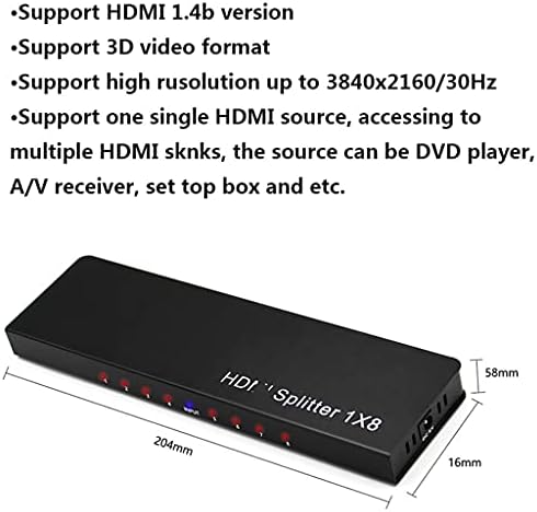 JAHH HDMI Splitter Felső Foglalkozik Ultra HD 8 Port 1 8 1x8 HDMI Splitter Audio Video 1080P HD HDTV 3D-s