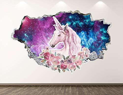 Nyugat-Hegy Unicorn Fali Matrica Art Dekoráció 3D Állat-Matrica Falfestmény, Gyerek Szoba Vinil Egyedi