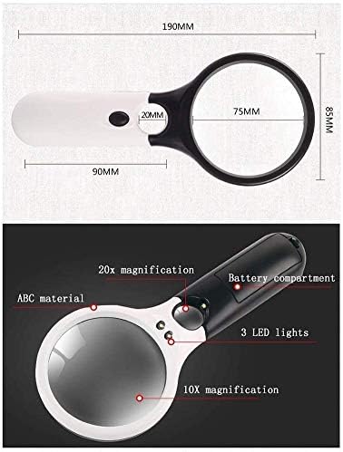 Nagyító Szemüveg Látás aids LED Kézi Nagyító Lámpa Nagy teljesítményű Nagyító Fény Torzítás-Mentes Megvilágított