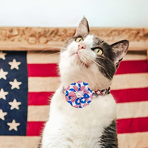 PET mutat 12db amerikai Zászló Hazafias Kis Kutya Nyakörv Varázsa Virágok csokornyakkendőt július 4. Függetlenség