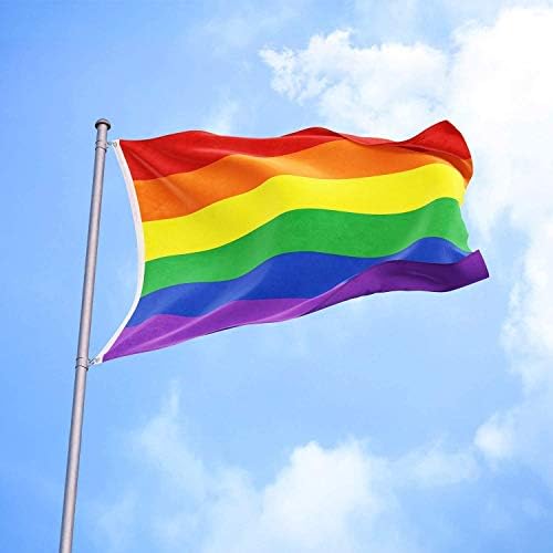 Szivárvány Pride Flag 6 Csíkos 3x5ft Banner LGBTQ Meleg, Leszbikus Szerelem Egyenlő - Élénk Színű, UV