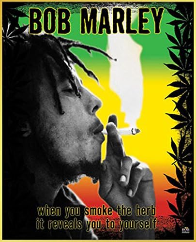 トライエックス Bob Marley Poszter + Alumínium Keret (Arany) Meghatározott, 50.5 x 40.5×1 cm, Arany
