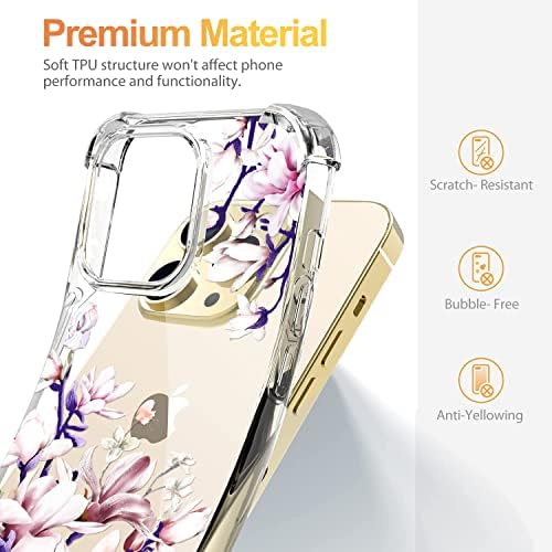 YOYORI iPhone 14 Pro Max Esetében képernyővédő fólia, Virág Mintázat, Virágos, Tiszta Nők Telefon Esetében
