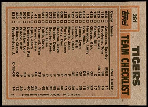 1983 Topps 261 Tigrisek Vezetők Larry Herndon/Dan Petry Detroit Tigers (Baseball Kártya) NM/MT Tigrisek