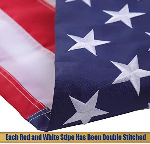 TNS Ez a 2x3 FT Kültéri Hímzett Amerikai Zászló a Legtartósabb, Luxus Hímzett Csillag Élénk Színű Réz