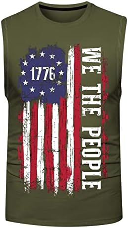 ZDDO július 4 Férfi Izom Tank Ujjatlan Felsők Edzés Ing, Nyári Sport 1776 Amerikai Zászló Hazafias Tornaterem