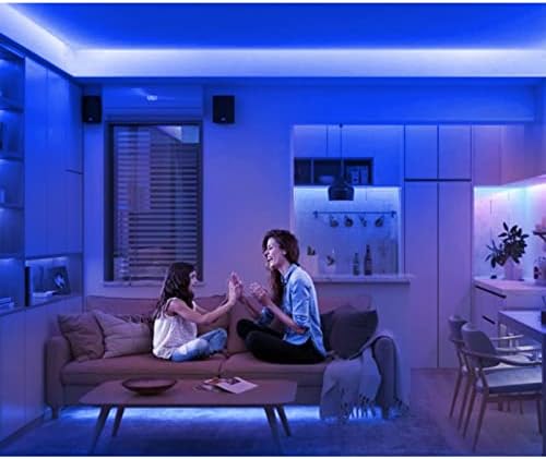 Wuchyu 16.4 Ft Kék LED Szalag Világítás elemes, 8 Módok Cuttable Vízálló Szalag Világítás a Szoba Dekoráció,