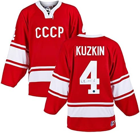 Viktor Kuzkin Szovjet Oroszország Aláírta CCCP Csúcstalálkozó Sorozat Jersey - Dedikált Olimpiai Mezek