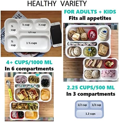 kinsho Köteg Bento Ebéd-Box Set Gyerekeknek tartalmazza Snack Konténer | 6, 3 Rekesz (Nagy + MINI 2 csomag