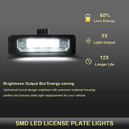 Gempro Rendszámtábla Lámpa, 2db LED Rendszámtábla Tag Lámpa Közgyűlés A Ford Mustang Focus Fusion Flex