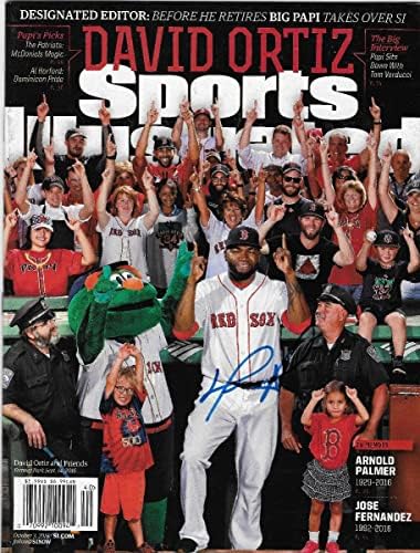 David Ortiz Dedikált Boston Red Sox Sports Illustrated 10/3/16 Beckett Tanúja Kék - Dedikált MLB Magazinok