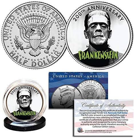 Frankenstein - Az Első 200 Év - 2018 Valódi JFK Fél Dollár USA Érme