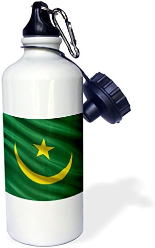 3dRose Zászló a Mauritániai integetett a szél-Sport kulacs, 21oz , 21 oz, Többszínű