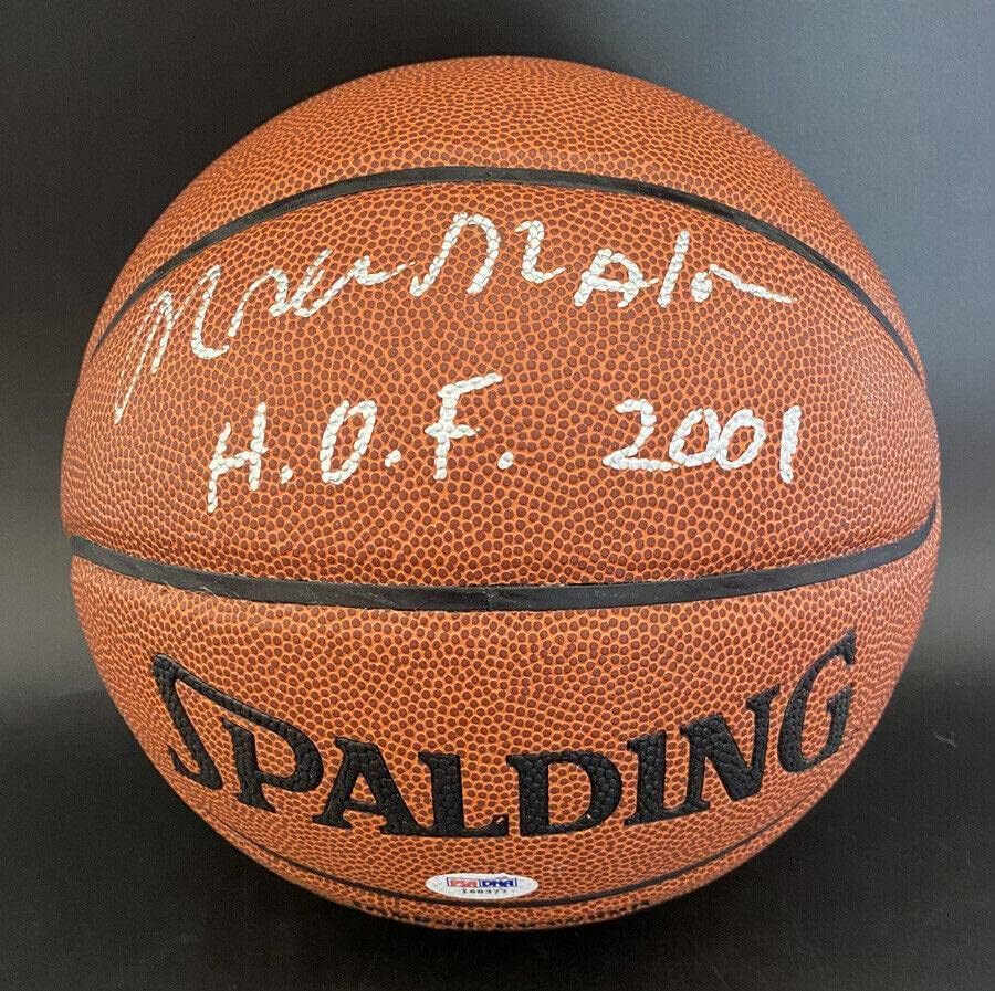 Moses Malone ALÁÍRT i/O NBA Kosárlabda + HOF 2001 Rakéták PSA/DNS-Dedikált - Dedikált Kosárlabda