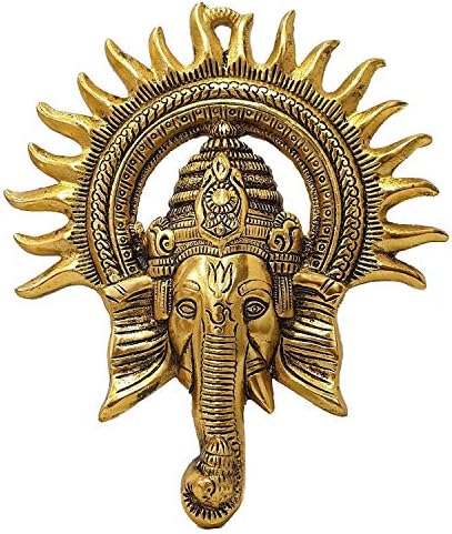 RSN 8 x 9,5 hüvelyk Fém Dekoratív, Szép, Elegáns, Ganesha szobor, (8 x 9,5 hüvelyk, Arany)