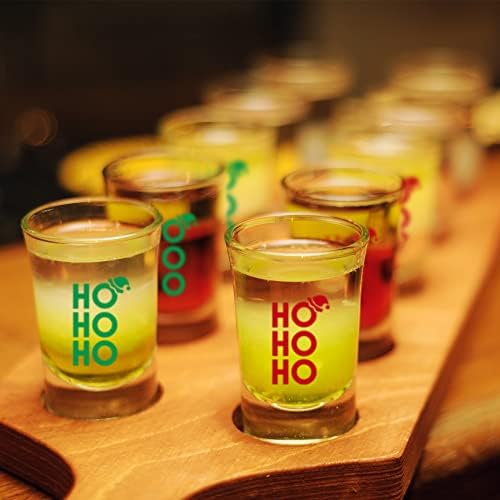 Ho Ho Ho - 6 Piros, 6 Zöld Karácsony feles pohár - annak Beállítása, 12 Üveg Fél Lövés Csésze Kétoldalas