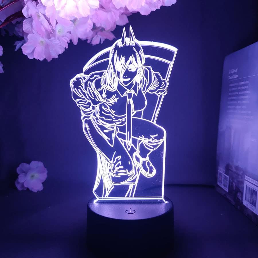 ALINZO Láncfűrész Ember Anime 3D Éjjeli Lámpa a Fiú 16 Színek Lány Szoba Dekoráció Illúzió LED LÁMPA USB