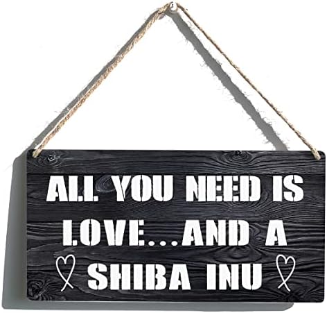 Shiba Inu Ajándék Parasztház Csak Szerelem Kell, s a Shiba Inu Fa Lóg Alá Rusztikus Wall Art lakberendezési