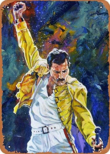 EICOCO Zene Freddie Mercury Emléktábla Poszter Fém Adóazonosító Jel 8 x 12 Vintage Retro Fali Dekoráció