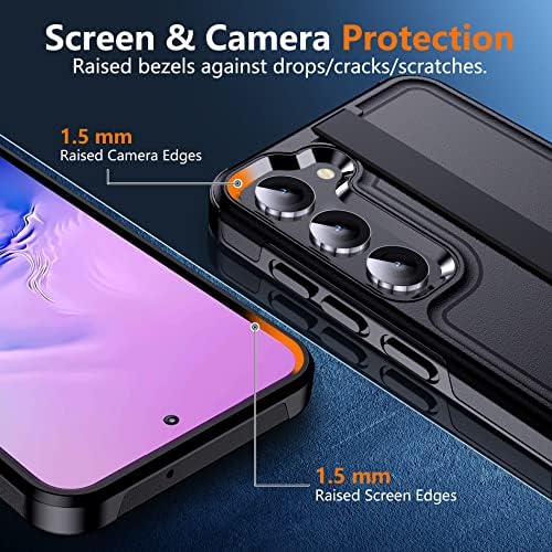 MOZOTER Samsung Galaxy S23 Esetben a[2 Db Üveg képernyővédő fólia+2 Db Kamera Lencséjét Védő][Katonai