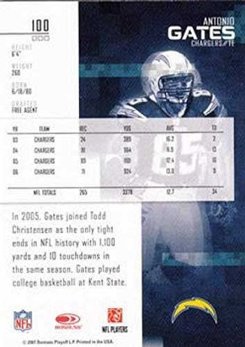 2007 Levél Újoncok, a Csillagok 100 Antonio Gates Töltők NFL Labdarúgó-Kártya NM-MT