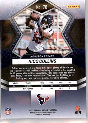 2022 Panini Mozaik 78 Nico Collins Houston Texans NFL Labdarúgó-Trading Card