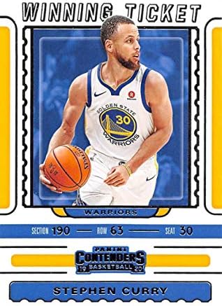 2019-20 Panini Versenyző Nyertes Szelvényt 7 Stephen Curry Golden State Warriors NBA Kosárlabda Trading