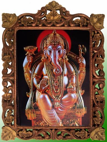 Lord Ridhi Sidhi Ganapati Ganesha a Ül a Trónon & Ad Áldást, Posztert, Festményt, a Fa Craft Kézi Mesterségek