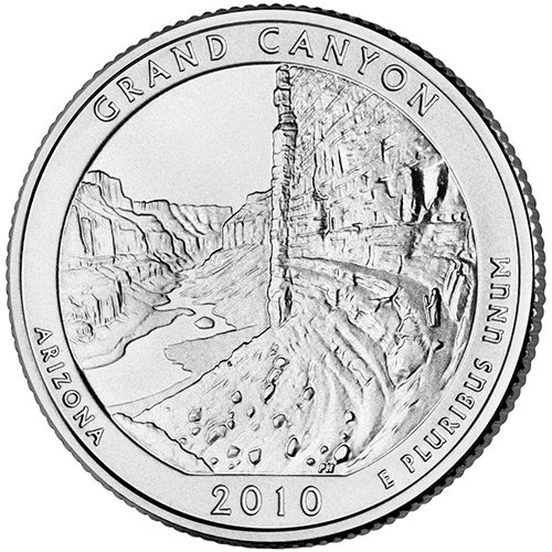 A 2010-S Ezüst Bizonyíték Grand Canyon Arizona Nemzeti Park NP Negyed Választás Uncirculated MINKET Menta