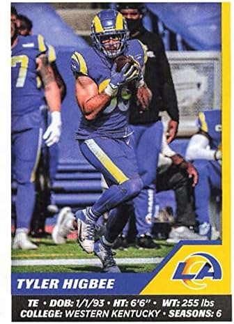 2021 Panini Matrica 513 Tyler Higbee Los Angeles Rams NFL Labdarúgó-Mini Matrica Trading Card