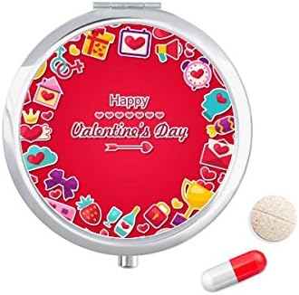 Vörös Boldog Valentin Napi Szív Szeretet Tabletta Esetben Zsebében Gyógyszer Tároló Doboz, Tartály Adagoló
