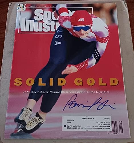 Bonnie Blair Téli Olimpia gyorskorcsolya Arany ALÁÍRT Sports Illustrated SI COA - Dedikált Sport Magazinok