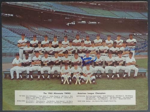 Évjárat 1966 Ikrek Multi-Aláírt Fotó/Program Jim Citrom/Al Worthington 177125 - Dedikált MLB Magazinok