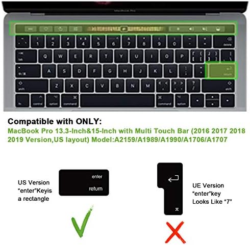 MMDW angol Szilikon Billentyűzet Fedél Bőr MacBook Pro Touch Bár 13-col 15-col (Modell A2159, A1989, A1990,