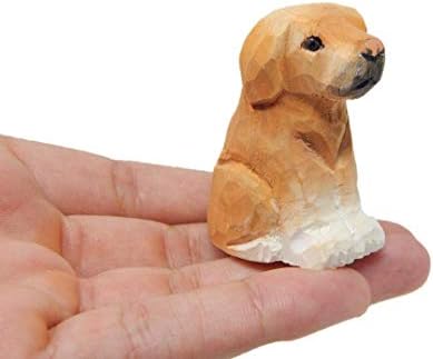 Labrador Retriever Kiskutya Kutya Figura Miniatűr Fa Faragás Kézzel Készített Lakberendezés Kis Állat