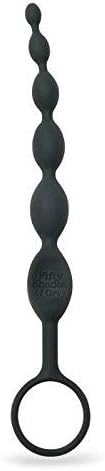 A Szürke ötven Árnyalata Öröm, Intenzív Fekete Szilikon Anális Gyöngyökkel - Végzett Méret - 7.5 inch