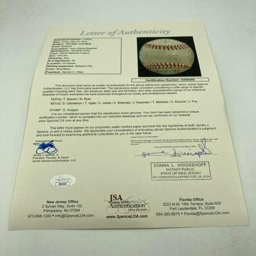 Nolan Ryan Tom Seaver 1970-Es New York Mets Csapat Aláírt Vintage NL Baseball SZÖVETSÉG COA - Dedikált