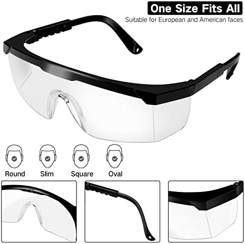 Puzyun [5-Pack] Fekete Védőszemüveg,Világos Anti-köd/Anti-Semmiből Biztonsági Szemüveg Szeme elleni Védőszemüveget