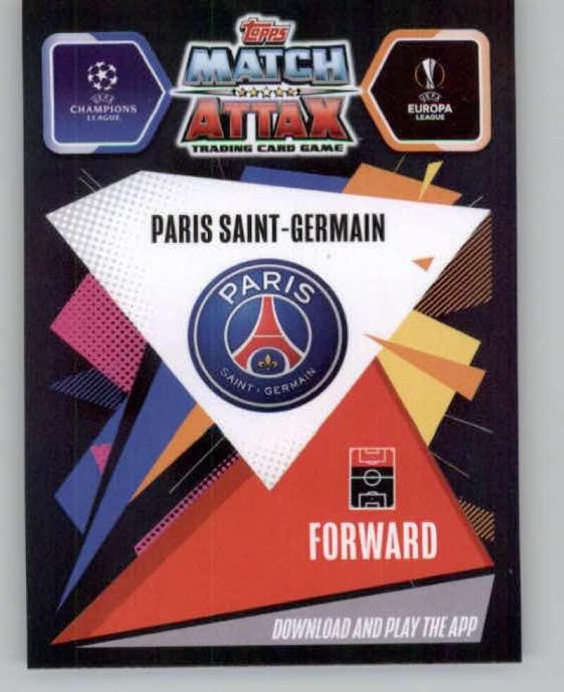 2020-21 Topps Chrome Match Attax UEFA UCL Liga 104 Neymar Jr Paris Saint-Germain Labdarúgó Trading Card